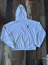 Aviator Nation Bolt Stitch Hoodie in Sky White Marks From Bolt Size Large Multi