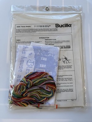 Vintage Bucilla Stamped Cross Stitch Bless This House 40395 11x14