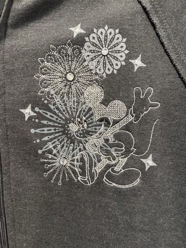 Disney Parks Gary Full Zip Hoodie Embroidered Mickey Fireworks Disneyland Sz M - Picture 4 of 10