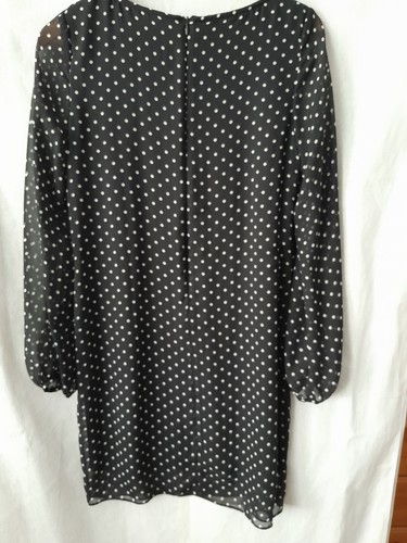 Wallis Petite 12 Black Polka Dot Dress - Picture 6 of 7