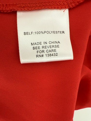 ModCloth Gorgeous Red Button Up Long Sleeve Blouse Scalloped Design Womens 2X - Picture 9 of 10