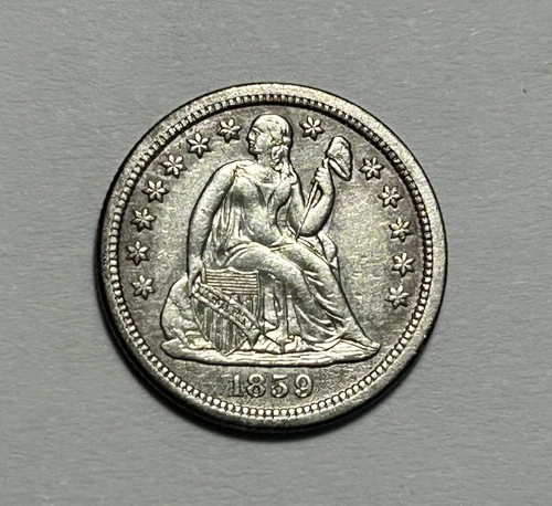 1859 SEATED LIBERTY DIME XF-AU