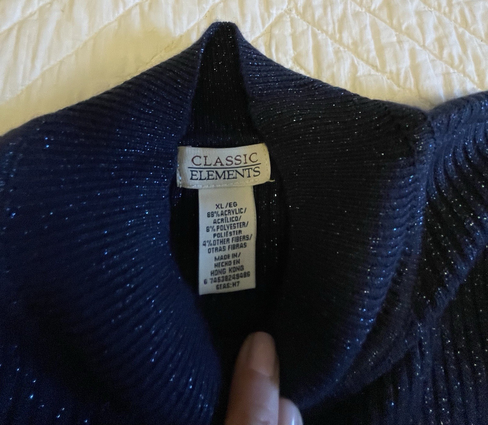 Classic Elements Navy Blue Turtle Neck Pullover S… - image 7