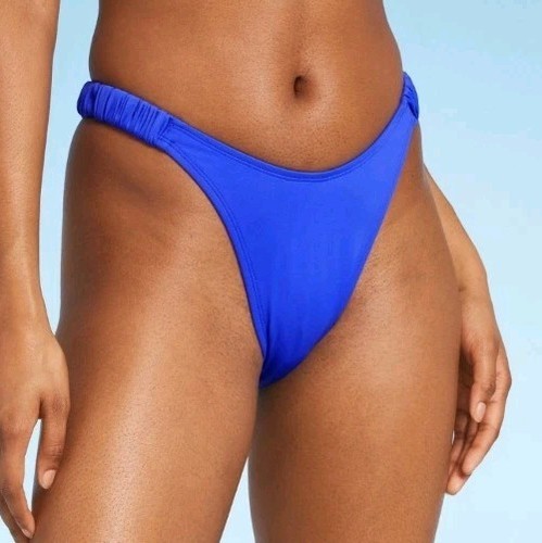Women's Low-Rise Extra Cheeky Ultra High Leg Bikini Bottom Wild Fable Blue XL - Picture 5 of 5