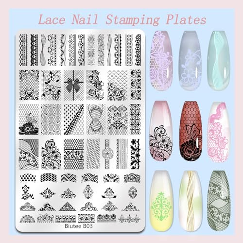 Nail Stamping Plates Set 2 PCS Large Plate 110 Patterns Nail Art Stamper - Bild 5 von 7