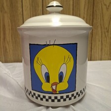 vintage 1993 tweety bird warner bros ceramic cookie jar