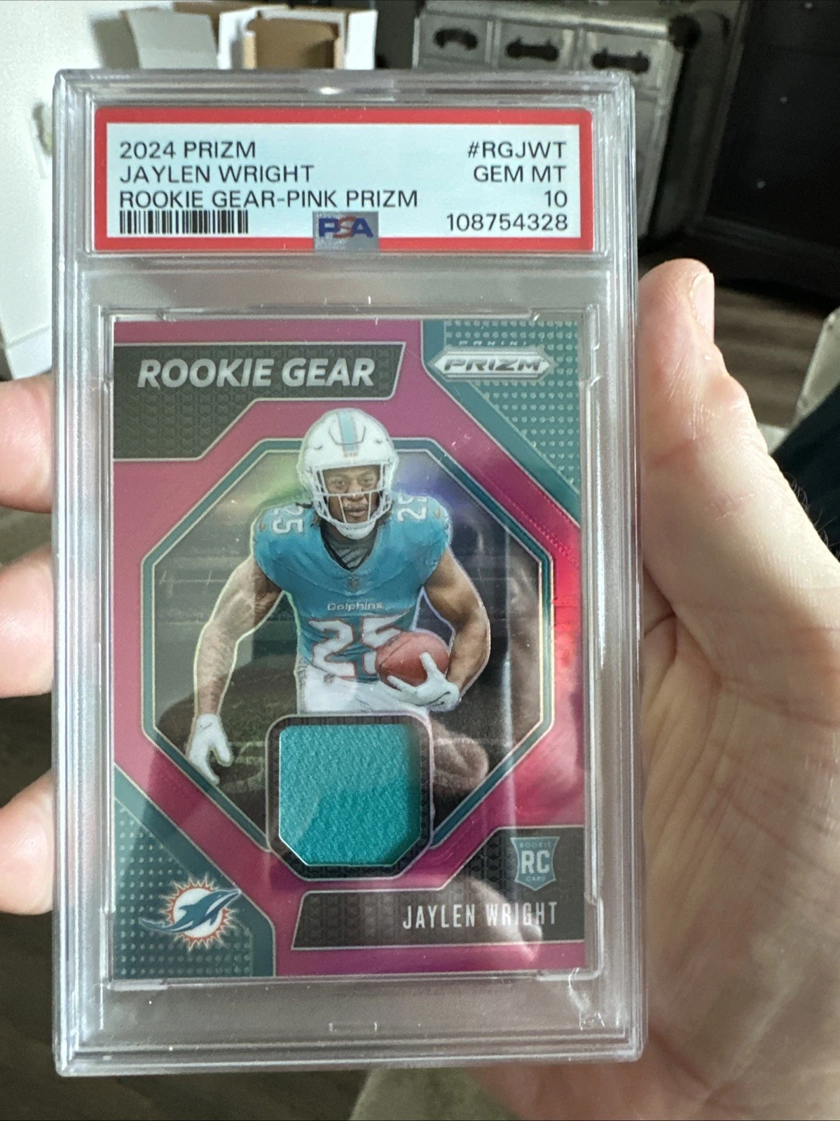 Jaylen Wright Panini Prizm Rookie Gear #RGJWT Pink Prizm