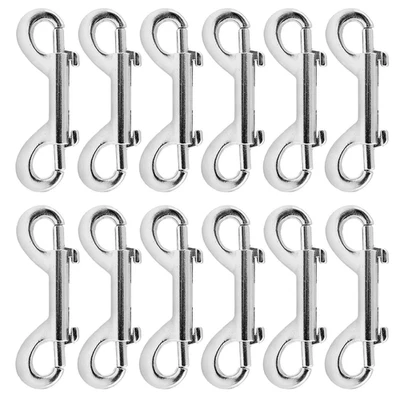 12 Pack 3.5 Inch Double Ended Bolt Snap Hooks Chain Clips for Dog Leash Keychain