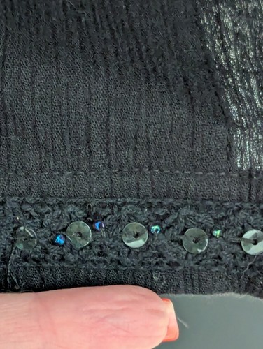 Swim 365 Women's Plus Black Button Cover Up Tunic Cotton Sequin Size 26/28 (3X) - Picture 7 of 11
