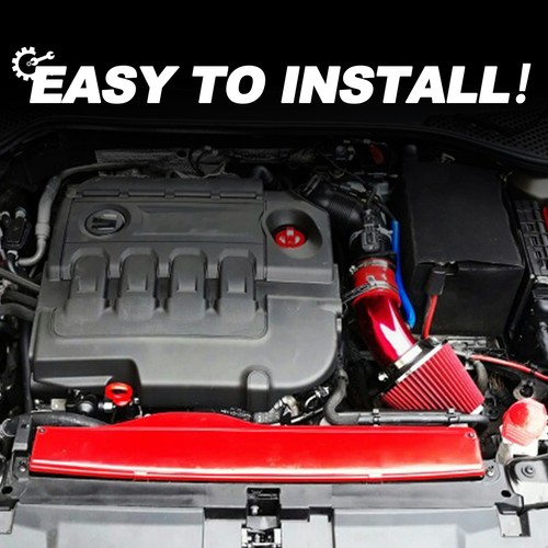 Car Cold Air Intake Filter Induction Kit Pipe Power Flow Hose System 76mm Red - Picture 8 of 20