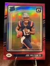 Joe Milton III Pink Holo Prizm Rated Rookie-2024 Panini DR Optic Patriots RC