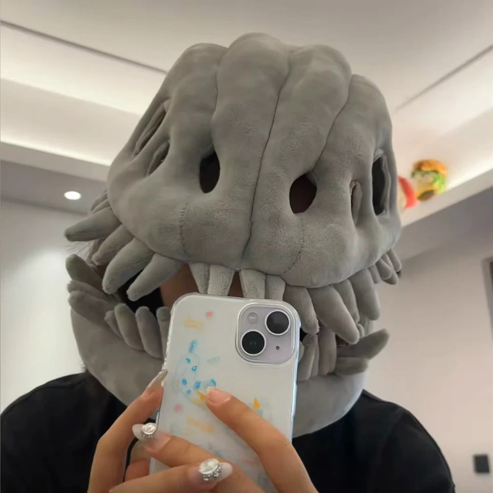 Halloween Dinosaurio Esqueleto Peluche Disfraz Almohada - Usable Calavera y Columna Cospla Foto 3 de 4