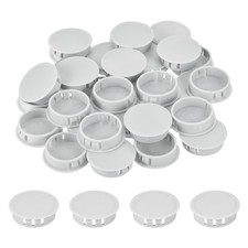 64Pcs 38mm Light Gray Nylon Plastic Round Locking Hole Plugs Insert End Caps