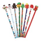 20pcs Christmas Series Pencils with Erasers Cartoon Pencils Students Stationery