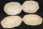 4 Vintage Aquatic Seashell Placemats Scalloped Edged Oval Shape Sand and Shells 