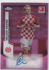 Topps Chrome Bundesliga 2024 No. BCA-NWE Nelson Weiper Pink Refractor Auto 61/75