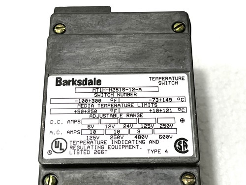 Nuevo interruptor de temperatura Barksdale MT1H-H251S-12-A - Imagen 3 de 8