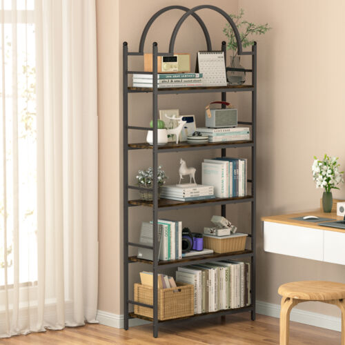 195cm Tall 5Tier Indoor Plant Stand Arch Top Industrial Wood Flower Potted Shelf - Picture 16 of 20