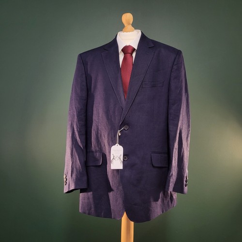 Peter Christian Pure Linen Suit 2 Piece Navy Blue Jacket 42R Pants 36 X 28 A - Picture 7 of 21