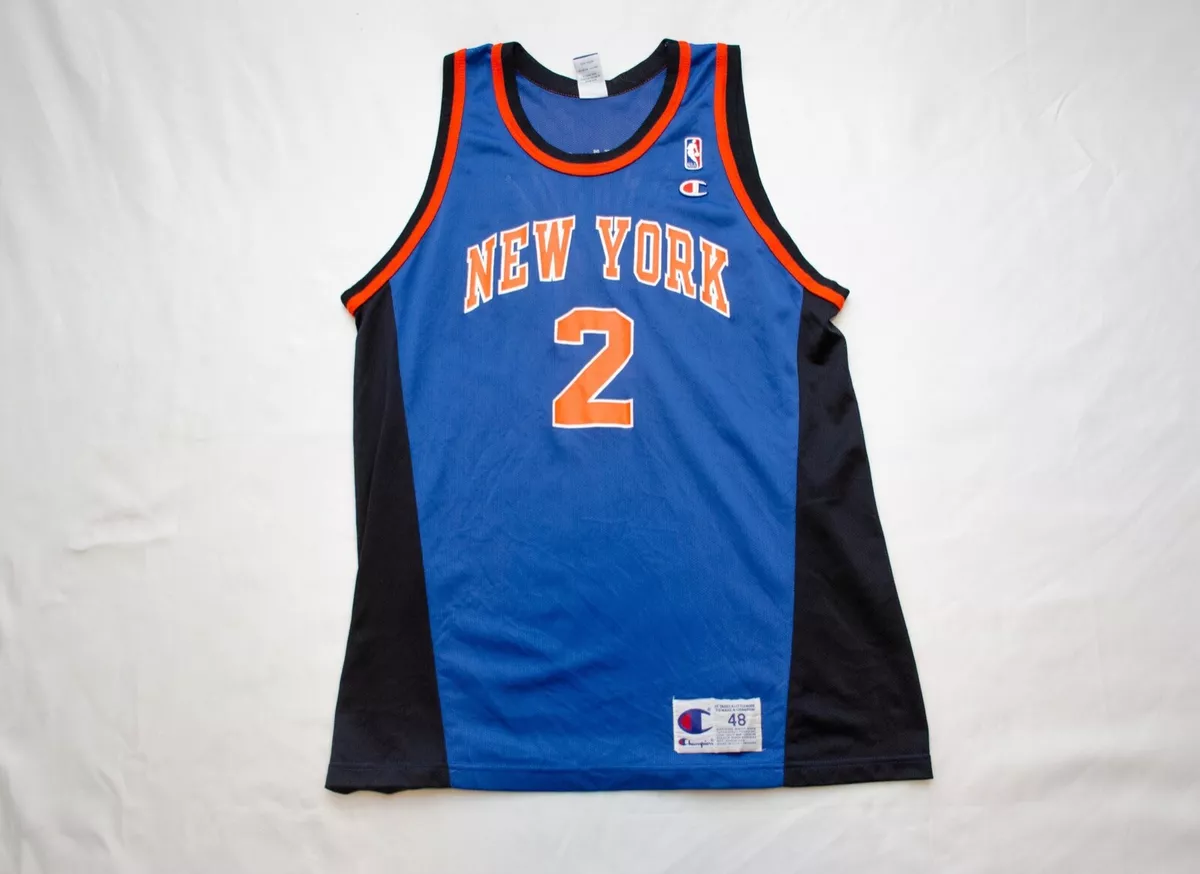 Larry Johnson #2 Vintage Champion USA NY Knicks Jersey Size 48