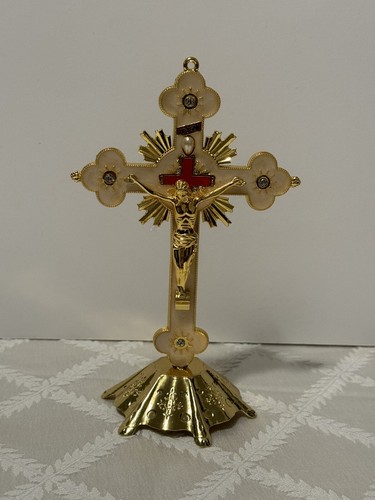 Jesus Holy Cross Christ Crucifix Alloy Stand Religious Gift Christian Catholic