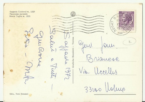 SAPPADA (BL) - m.1250 - PARTIAL PANORAMA - MOUNT TUGLIA - TRAVELLED - SEE PHOTOS - Picture 2 of 2