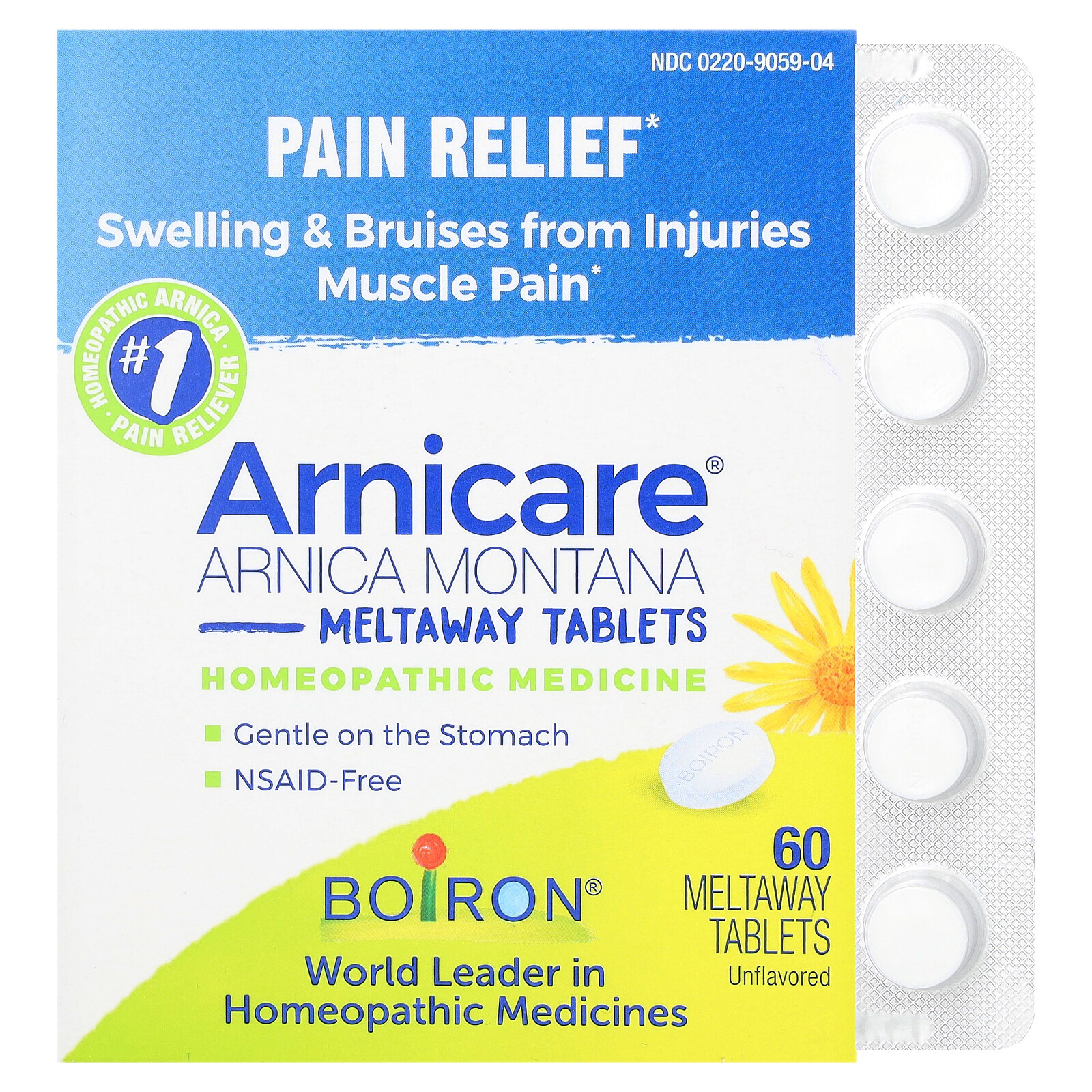 Arnicare, Растаявшие таблетки Arnica Montana, без запаха, 60 растаявших таблеток
