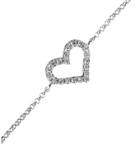 NEW! Effy White Gold & Diamond Heart Bracelet By Effy / MSRP $1,200 - Picture 3 of 3