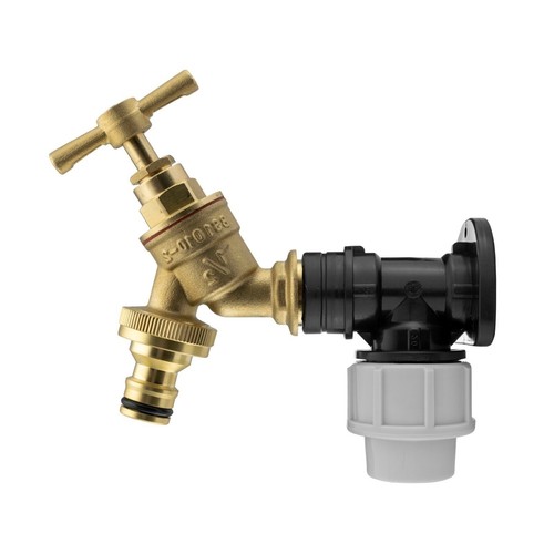 MDPE Compression Wall Flange Plate + Hozelock Compatible Quick Connect Tap 20 25 - Picture 5 of 29