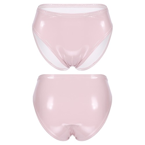 Women Glossy Wetlook Latex Panties Low Rise Bikini Bottoms Shorts Shiny Panties - Picture 49 of 107