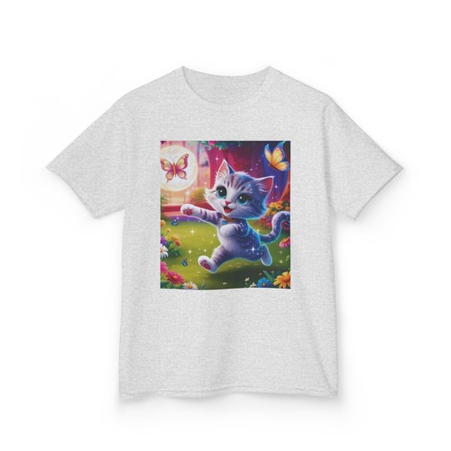 Cat Kids Tee, Cute Kitty Shirt for School, Gift for Kids, Children's Cotton - Picture 12 of 13