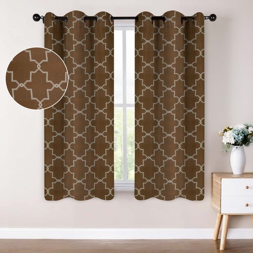 Imperial Trellis Washable Room Darkening Blackout Curtain Panels, Set of 2 - Picture 40 of 88