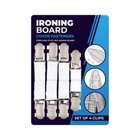 (151 BRAND) IRONING BOARD COVER CLIPS -PK OF 4 ELASTICATED FASTENER STRAPS/GRIPS