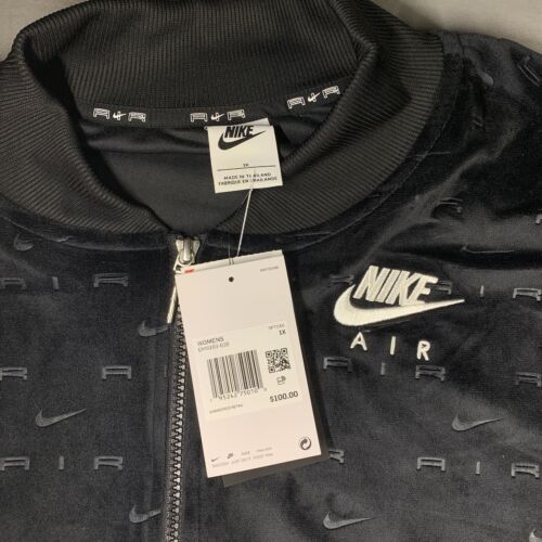Nike Damen Jacke Air Velour Sweatshirt Pullover Schwarz Größe 1X - Bild 3 von 3