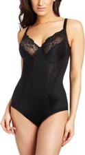 MAIDENFORM FL1456 Black Built in Bra Unlined Ultra Control Body Shaper  42D