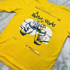 Dutch Bros Better World Tee T-Shirt Size M Gold Mustard Long Sleeve Employee