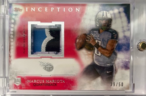 2015 Topps Inception Marcus Mariota Jersey 3CLR Patch RC 29/50 Tennessee Titans