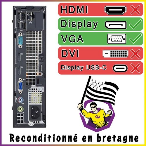 PC Dell Optiplex 7010 USFF Intel I7-3770 RAM 16Go Drill 240Go W11 Wifi - Bild 5 von 5
