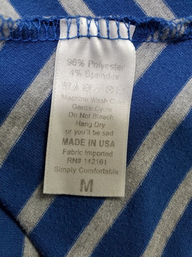 LuLaRoe Womens Shirt Top Blouse Size M Medium Blue Gray Striped - Picture 3 of 12
