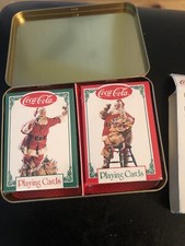 Coca-Cola Limited Edition 1993 Nostalgia Santa Playing Cards New In Tin