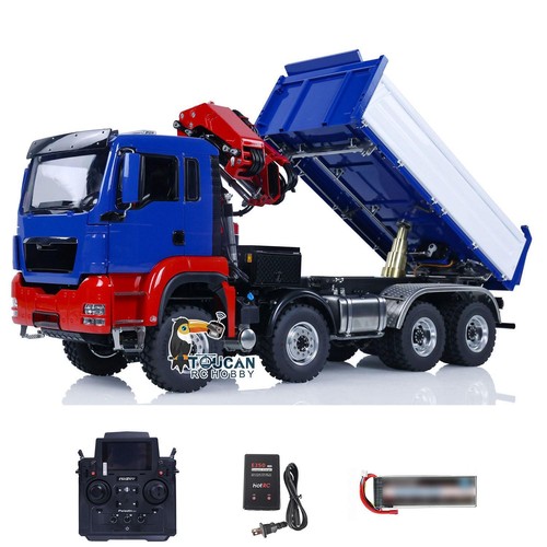 8X8 1/14 LESU Remote Control RTR Dumper RC Hydraulic Dump Truck Tipper Crane - 第 1/12 張圖片
