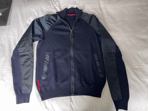 Prada Sport Wool Cardigan Blue Medium 48 - Picture 1 of 6