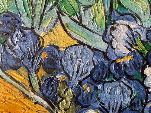 After Vincent van Gogh, Irises, oil on canvas, gold frame - Picture 13 of 17