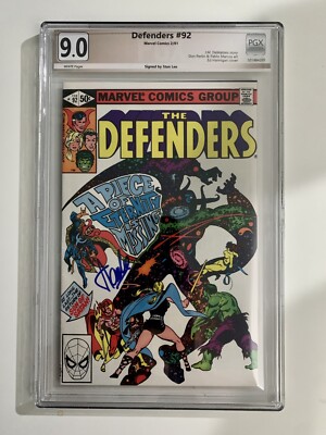 (SIGNED STAN LEE) PGX 9.0 1981 #92 THE DEFENDERS MARVEL UNDERGRADED BEAUTIFUL ￼