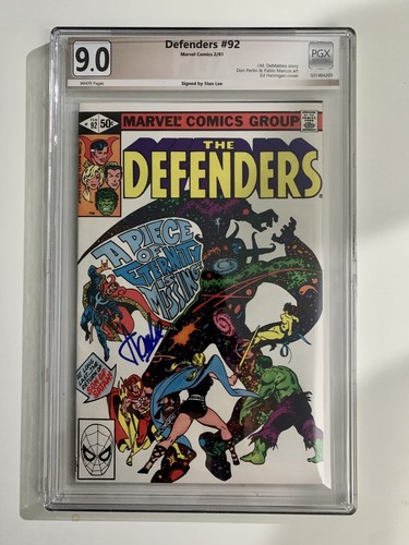(SIGNIERT STAN LEE) PGX 9.0 1981 #92 THE DEFENDERS MARVEL UNDERRADED SCHÖN🔥�� - Bild 1 von 2