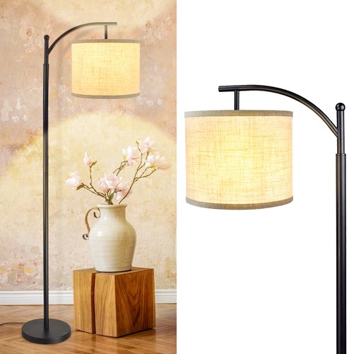 Modern Arched Floor Lamp Tall Reading Light Black Standing Tall Arc Lamp Bedroom