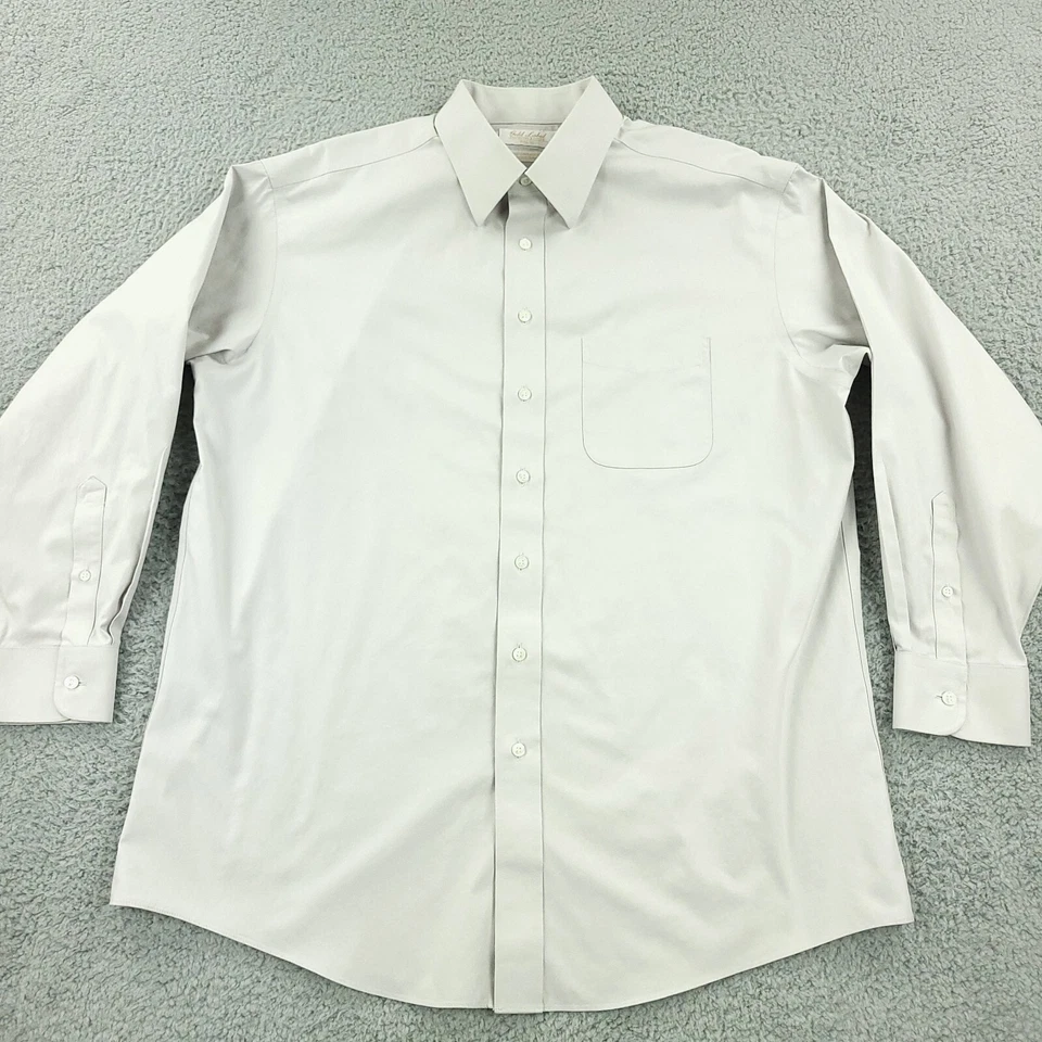 Roundtree & Yorke Shirt Mens 16 1/2 Gray Full Fit Gold Label Business - Image 3 of 4