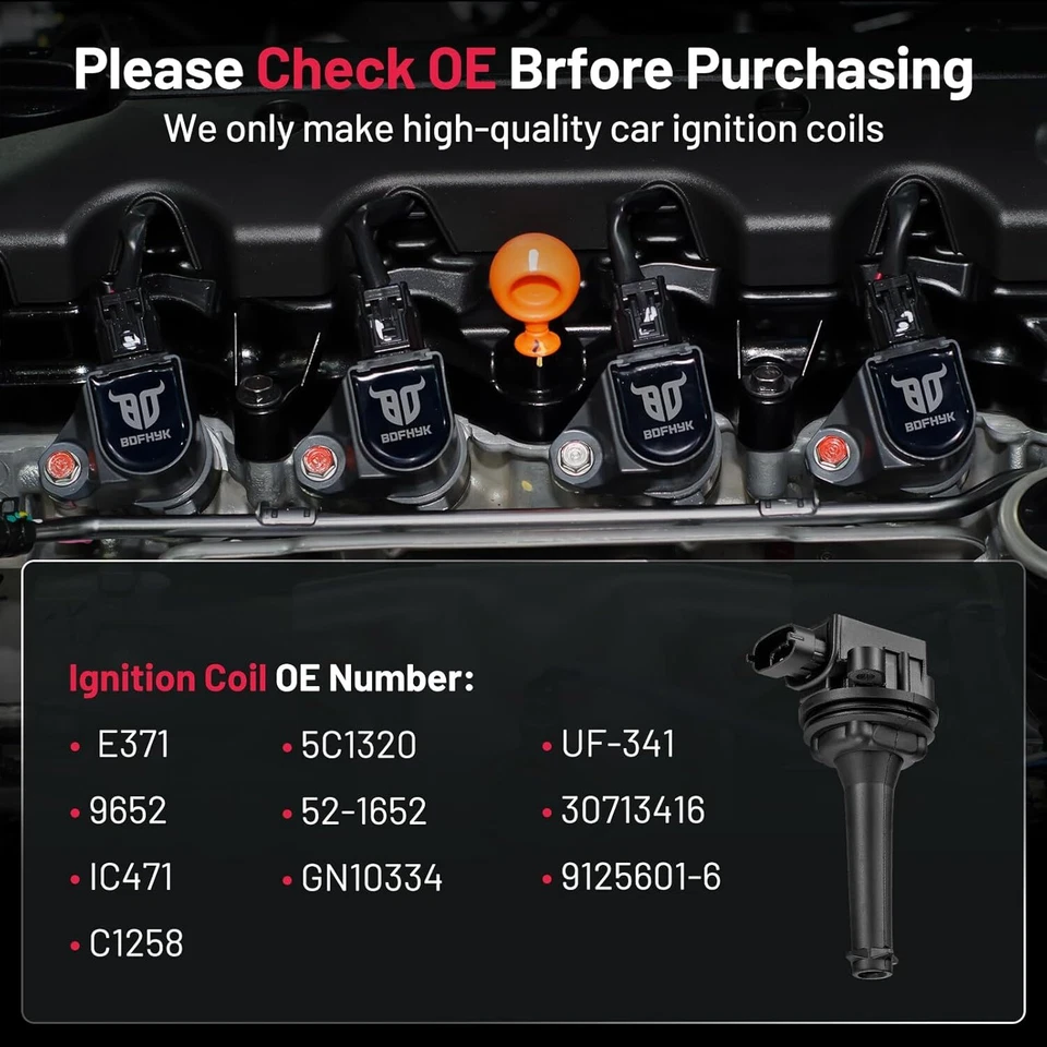 For 1999-2006 Volvo C70 S70 XC70 XC90 S60 S80 2.5L UF341 Upgrade 5 Ignition Coil Foto 4 de 4