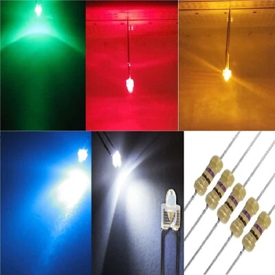 STG-TOP 5 Pz. MICRO diodi led 1,8mm alta luminosità RESISTENZE MINI LED bianco blu verde