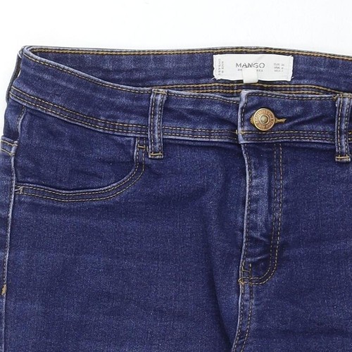 Pantalones de mezclilla cónicos de algodón azul, talla 26, con cremallera regular - Imagen 5 de 12